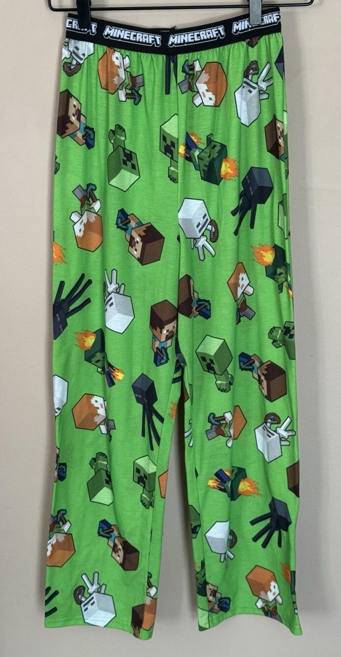 Minecraft Mojang Youth Pajama PJ Lounge Pants Green Boys Girls XL (14/16)